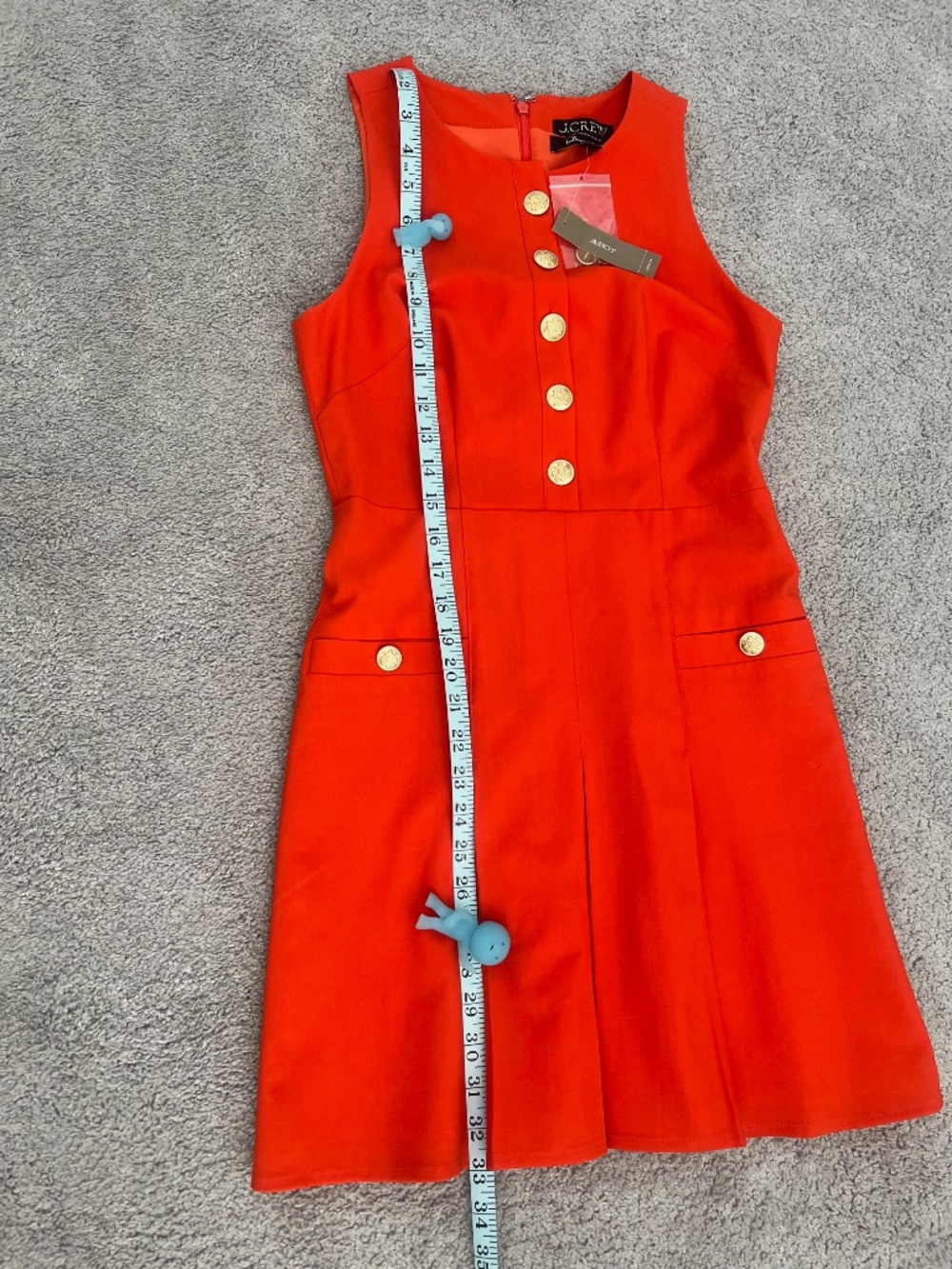 J. Crew Womens Dress Pleated Mini Italian Bi-Stretch Wool Blend Orange Size 0 - Picture 5 of 16
